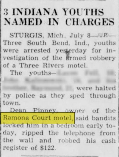 Ramona Court Motel - July 1952 Article